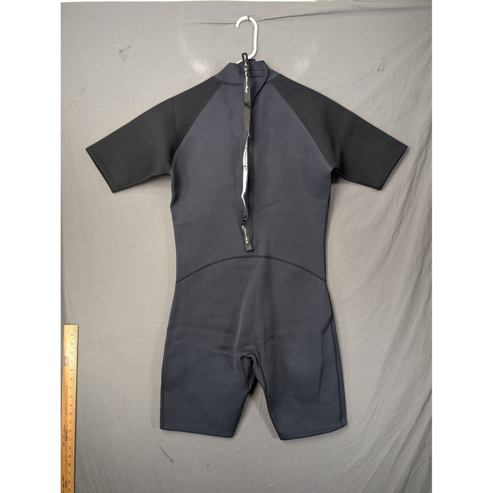 Dark Lightning Mens Shorty Wetsuit XL Black Neoprene Short Sleeve Back Zip 6271